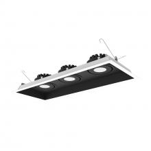 Nora NMRT3-3RL340NBW - Three-Head Flanged LED Multiple Lighting Trim, 2500lm per Head w/ Narrow Flood Optic, 4000K,