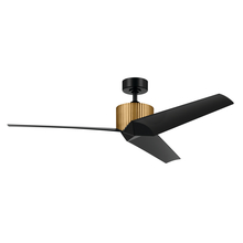 Kichler 330130NBR - 56 Inch Almere 3 Blade Indoor Ceiling Fan in Natural Brass with Satin BlackÂ BladesÂ