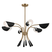 Kichler 52559CPZBK - Arcus 39.25 Inch 6 Light Chandelier in Champagne Bronze with Black