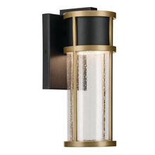 Kichler 59139BKT - Camillo 12 inch LED Outdoor Wall Light with Clear Seeded Glass in Textured Black with Natural Brass