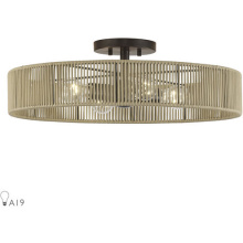 Livex Lighting 53177-92 - 4 Light English Bronze Extra Large Semi-Flush