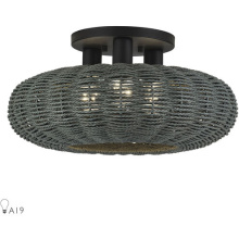 Livex Lighting 60158-04 - 3 Light Black Large Semi-Flush