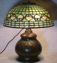 Meyda Green 129286 - Authentic Tiffany Acorn & Tobacco Leaf Table Lamp