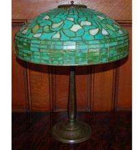 Meyda Green 129287 - 23.5" High Authentic Tiffany Turning Leaf Table Lamp