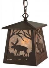 Meyda Green 133124 - 7" Square Moose at Dawn Mini Pendant