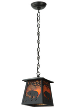 Meyda Green 142022 - 7.5" Square Grizzly Bear at Dawn Mini Pendant