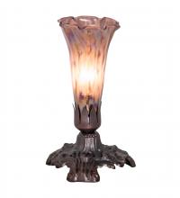 Meyda Green 14358 - 7" High Purple Iridescent Tiffany Pond Lily Mini Lamp