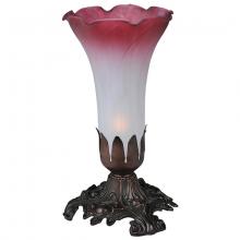 Meyda Green 14468 - 7" High Pink/White Tiffany Pond Lily Victorian Mini Lamp