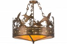 Meyda Green 160003 - 24"W Ducks in Flight Semi-Flushmount
