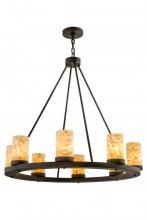 Meyda Green 172274 - 36"W Loxley Jadestone 8 LT Chandelier