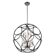 Artcraft AC11568NB - Sorrento 2 Tier 8 Light Chandelier (Matte Black & Satin Nickel)