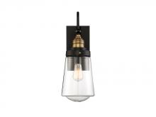 Savoy House 5-2067-51 - Macauley 1-Light Outdoor Wall Lantern in Vintage Black with Warm Brass