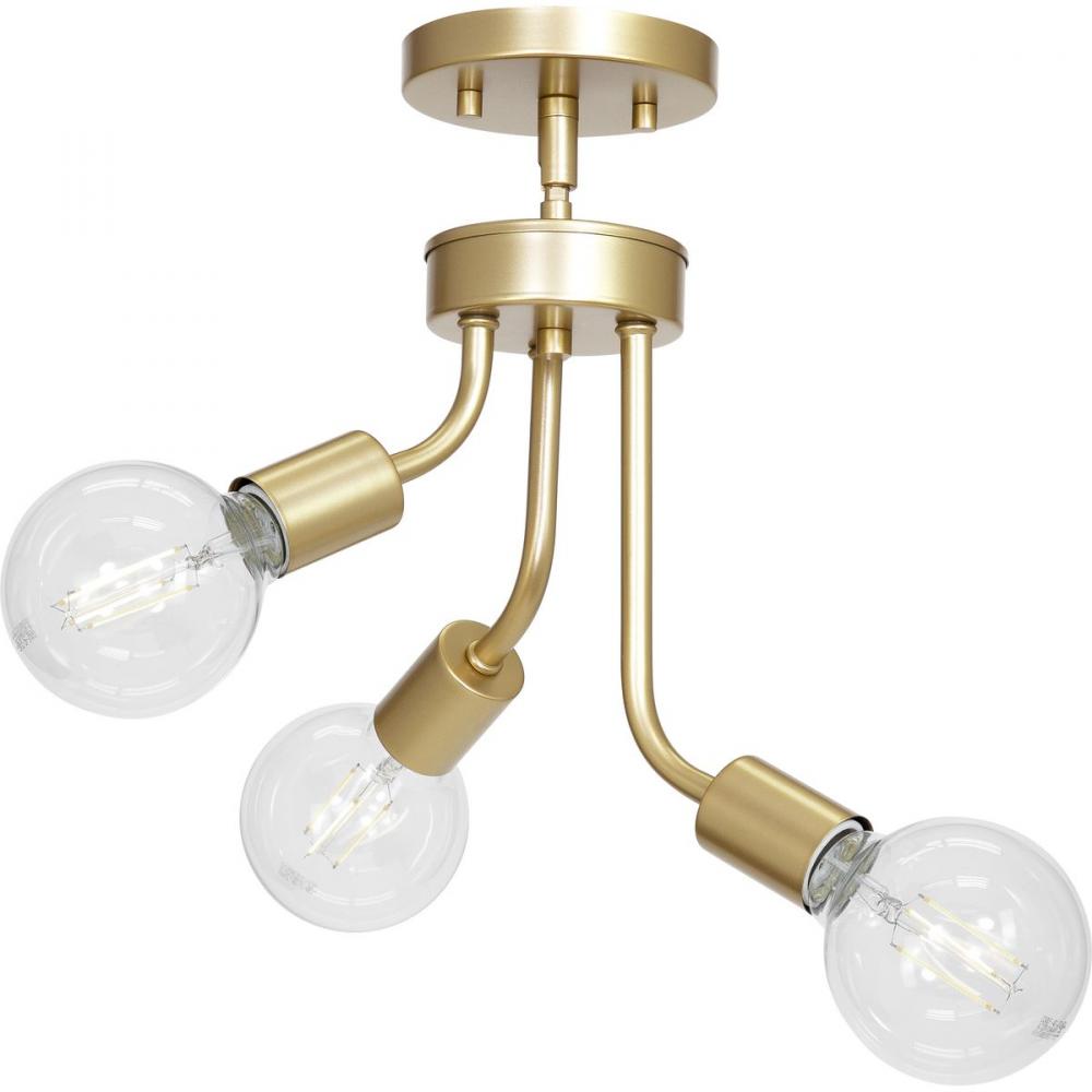 Zag Collection Three-Light Semi-Flush