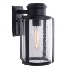 Eglo 204559A - 1 LT Outdoor Wall Light w/ Black Finish & Clear Seeded Glass Shade