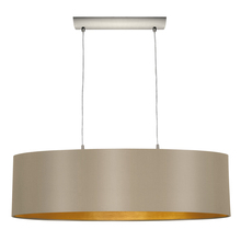 Eglo 31613A - 2 LT Mult Light Pendant w/ Matte Nickel Finish & Cappucino & Gold Shade