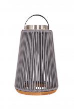 Craftmade 86296SS-OTR - Sea Scape Solar LED Outdoor Rechargeable Table Lamp in Stainless Steel, Gray Rope