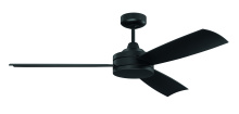 Craftmade INS54FB3 - Inspo 54" 3-Blade Ceiling Fan Indoor/Outdoor (Damp) in Flat Black w/ Flat Black Blades