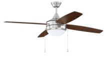 Craftmade PHA52BNK4 - Phaze 4 52" 4-Blade Ceiling Fan in Brushed Polished Nickel w/ Walnut/Dark Oak Blades