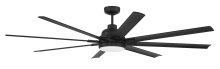 Craftmade RSH72FB8-NWF - Rush 72" 8-Blade Indoor/Outdoor (Wet) Ceiling Fan in Flat Black w/ Flat Black Blades