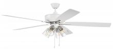 Craftmade S104WPLN5-60WWOK - Super Pro 104 60" 5-Blade Ceiling Fan in White/Polished Nickel w/ White/Washed Oak Blades