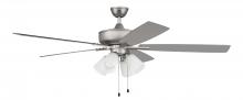 Craftmade S114BN5-60BNGW - Super Pro 114 60" 5-Blade Ceiling Fan in Brushed Nickel w/ Brushed Nickel/Greywood Blades