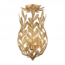 Crystorama 563-GA_CEILING - Broche 9.5'' Antique Gold Semi Flush Mount