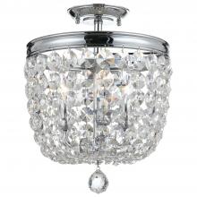 Crystorama 783-CH-CL-MWP - Archer 11.5'' Hand Cut Crystal Polished Chrome Semi Flush Mount