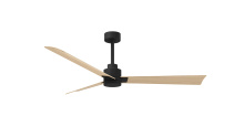 Matthews Fan Company AK-BK-LM-56 - Alessandra - 56" Three Blade Transitional Ceiling Fan - Matte Black Finish - Light Maple Blades