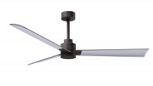 Matthews Fan Company AK-TB-BN-56 - Alessandra-56" Three Blade Transitional Ceiling Fan-Textured Bronze Finish-Brushed Nickel Blades