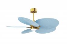 Matthews Fan Company AKTPLK-BRBR-BL - Alessandra Tropical - LK - Brushed Brass - Light Blue Blades - 10" Downrod