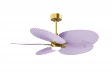 Matthews Fan Company AKTPLK-BRBR-LI - Alessandra Tropical-Five Blade Ceiling Fan-5CCT Integrated LED-Brushed Brass Finish-Lilac Blades