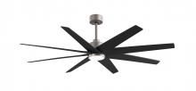 Matthews Fan Company ANLK-BN-BK-64 - Ariella - LK - Brushed Nickel - Matte Black Blades - 64" Blades - 10" Downrod
