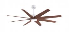 Matthews Fan Company ANLK-MWH-WN-64 - Ariella - Eight Blade Ceiling Fan - 5CCT Integrated LED - Matte White Finish - Walnut Tone Blades