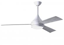 Matthews Fan Company DA-WH-BW - Donaire - Three Blade Paddle Fan - Integrated LED - Gloss White Finish - Barn Wood Tone Tone Blades