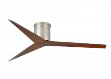 Matthews Fan Company EKH-BN-WN - Eliza-H - Flush Mount Ceiling Fan - Brushed Nickel Finish - Walnut Tone Blades