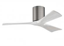 Matthews Fan Company IR3H-BP-MWH-42 - Irene-3H - Three Blade Flush Mount Paddle Fan - 42" - Brushed Pewter Finish - Matte White Blades