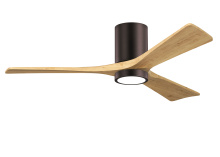 Matthews Fan Company IR3HLK-BB-LM-52 - Irene-3HLK-52" Three Blade Flush Mount Paddle Fan-5CCT Integrated LED-Brushed Bronze Finish