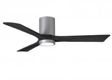 Matthews Fan Company IR3HLK-BN-BK-52 - Irene-3HLK-52" Three Blade Flush Mount Paddle Fan-5CCT Integrated LED-Brushed Nickel Finish