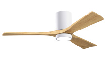 Matthews Fan Company IR3HLK-WH-LM-52 - Irene-3HLK-52" Three Blade Flush Mount Paddle Fan-5CCT Integrated LED-B Gloss White Finish