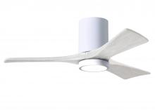Matthews Fan Company IR3HLK-WH-MWH-42 - Irene-3HLK - 42" Three Blade Flush Mount Paddle Fan - 5CCT Integrated LED - Gloss White Finish