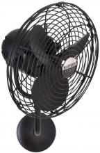 Matthews Fan Company MP-BK-MTL - Michelle Parede - Directional Wall Fan - Matte Black Finish - Metal Blades