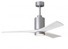 Matthews Fan Company PA3-BN-MWH-52 - Patricia-3-52" Three Blade Ceiling Fan-5CCT Integrated LED-Brushed Nickel Finish-Matte White Bla