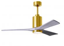 Matthews Fan Company PA3-BRBR-BW-52 - Patricia-3-52" Three Blade Ceiling Fan-5CCT Integrated LED-Brushed Brass Finish