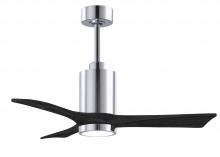 Matthews Fan Company PA3-CR-BK-42 - Patricia - 3 - 42" Three Blade Ceiling Fan - 5CCT Integrated LED - Polished Chrome Finish