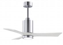 Matthews Fan Company PA3-CR-MWH-42 - Patricia - 3 - 42" Three Blade Ceiling Fan - 5CCT Integrated LED - Polished Chrome Finish