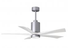 Matthews Fan Company PA5-BN-MWH-52 - Patricia-5-52" Five Blade Ceiling Fan-5CCT Integrated LED-Brushed Nickel Finish-Matte White Blad