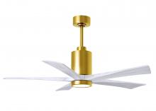 Matthews Fan Company PA5-BRBR-MWH-52 - Patricia-5-52" Five Blade Ceiling Fan-5CCT Integrated LED-Brushed Brass Finish-Matte White Blade