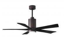 Matthews Fan Company PA5-TB-BK-52 - Patricia-5-52" Five Blade Ceiling Fan-5CCT Integrated LED-Textured Bronze Finish-Matte Black Bla