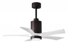 Matthews Fan Company PA5-TB-MWH-42 - Patricia-5-42" Five Blade Ceiling Fan-5CCT Integrated LED-Textured Bronze Finish-Matte White Bla