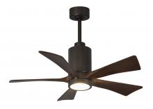 Matthews Fan Company PA5-TB-WA-42 - Patricia-5-42" Five Blade Ceiling Fan-5CCT Integrated LED-Textured Bronze Finish-Walnut Tone Bla